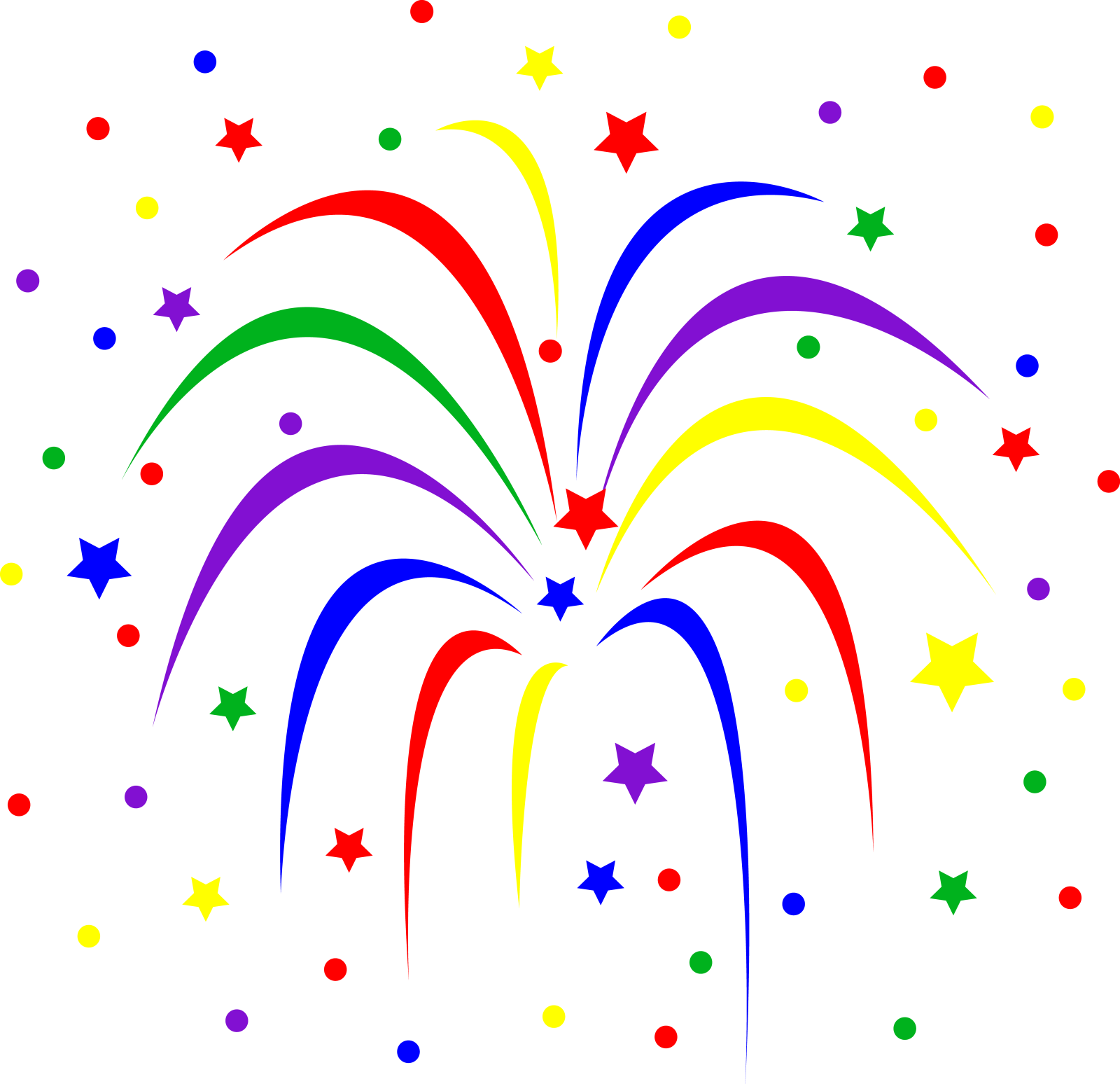 a colorful fireworks clipart