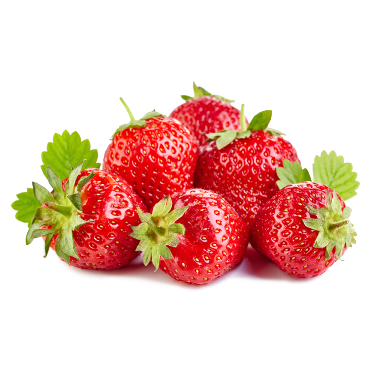 a bunch of strawberries on a white background