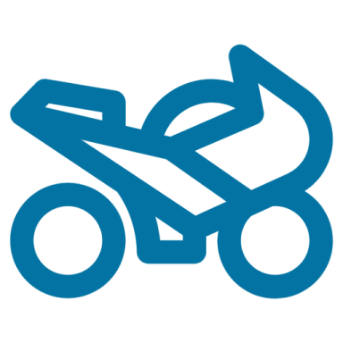 a blue motorcycle with a white background