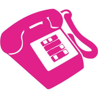 a pink phone with the letter e on it