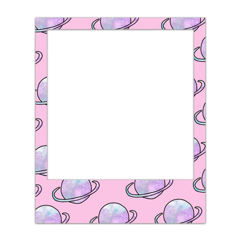 a pink and purple photo frame with swirls on it
