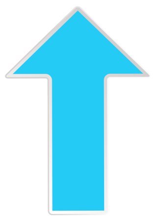 a blue arrow pointing up