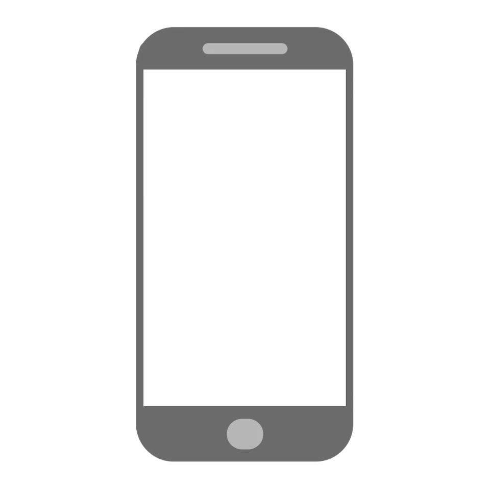 a smartphone with a blank screen