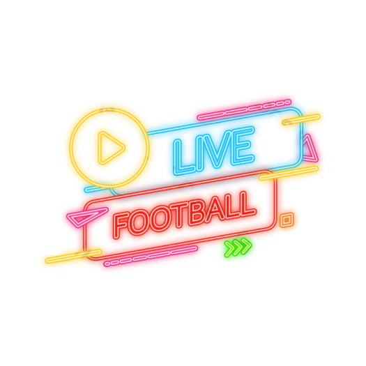 a neon sign that says live football