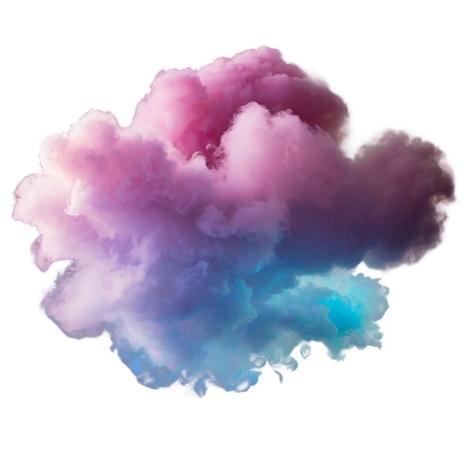pink and blue cloud on white background