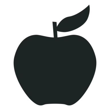 an apple silhouetted on a white background