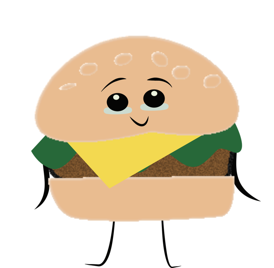 a hamburger with a piece of cheese on it