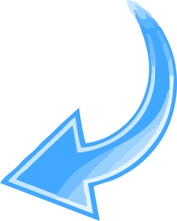 a blue arrow with an arrow pointing up