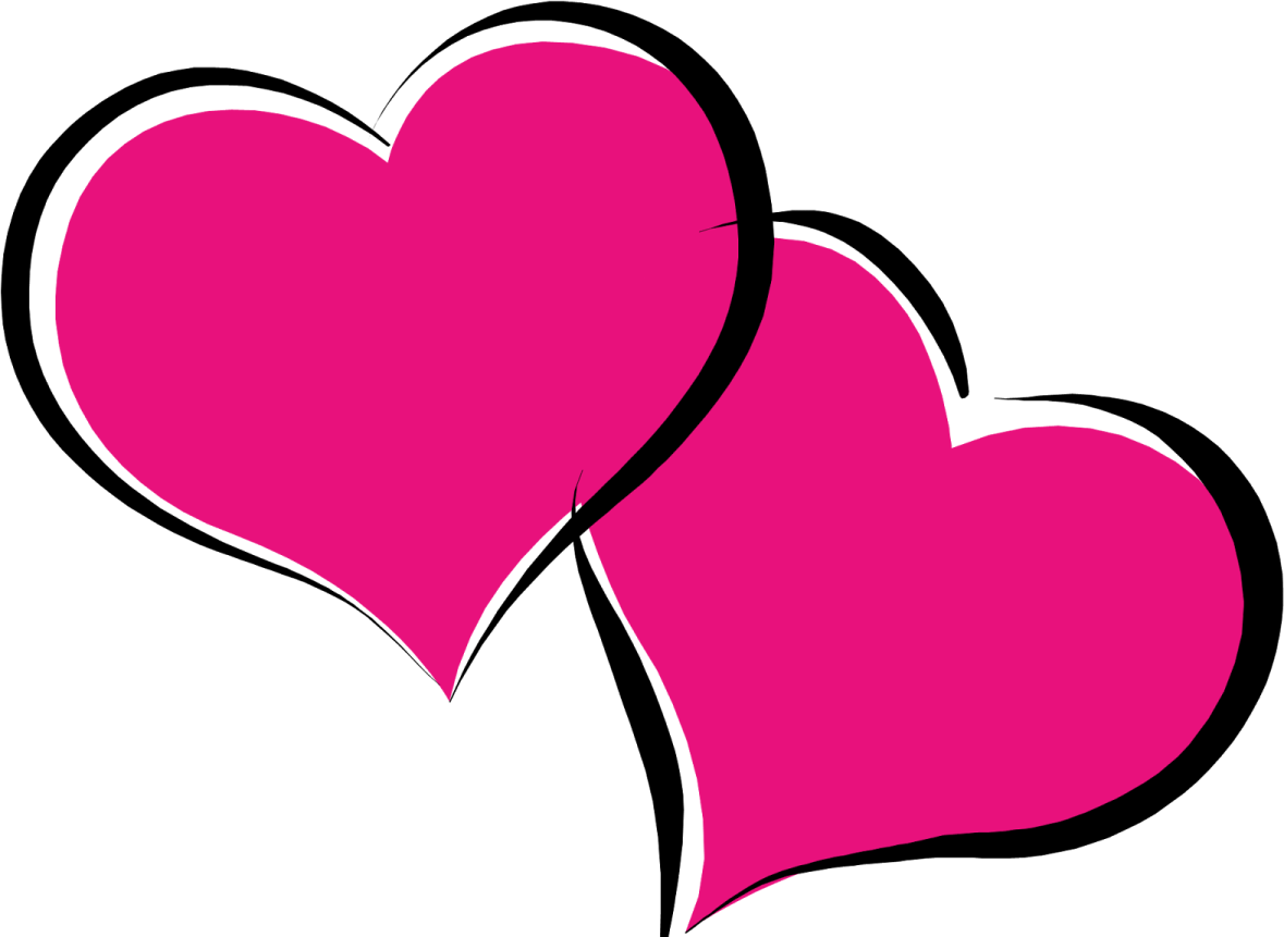 two pink hearts clipart