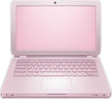 a pink laptop computer on a white background