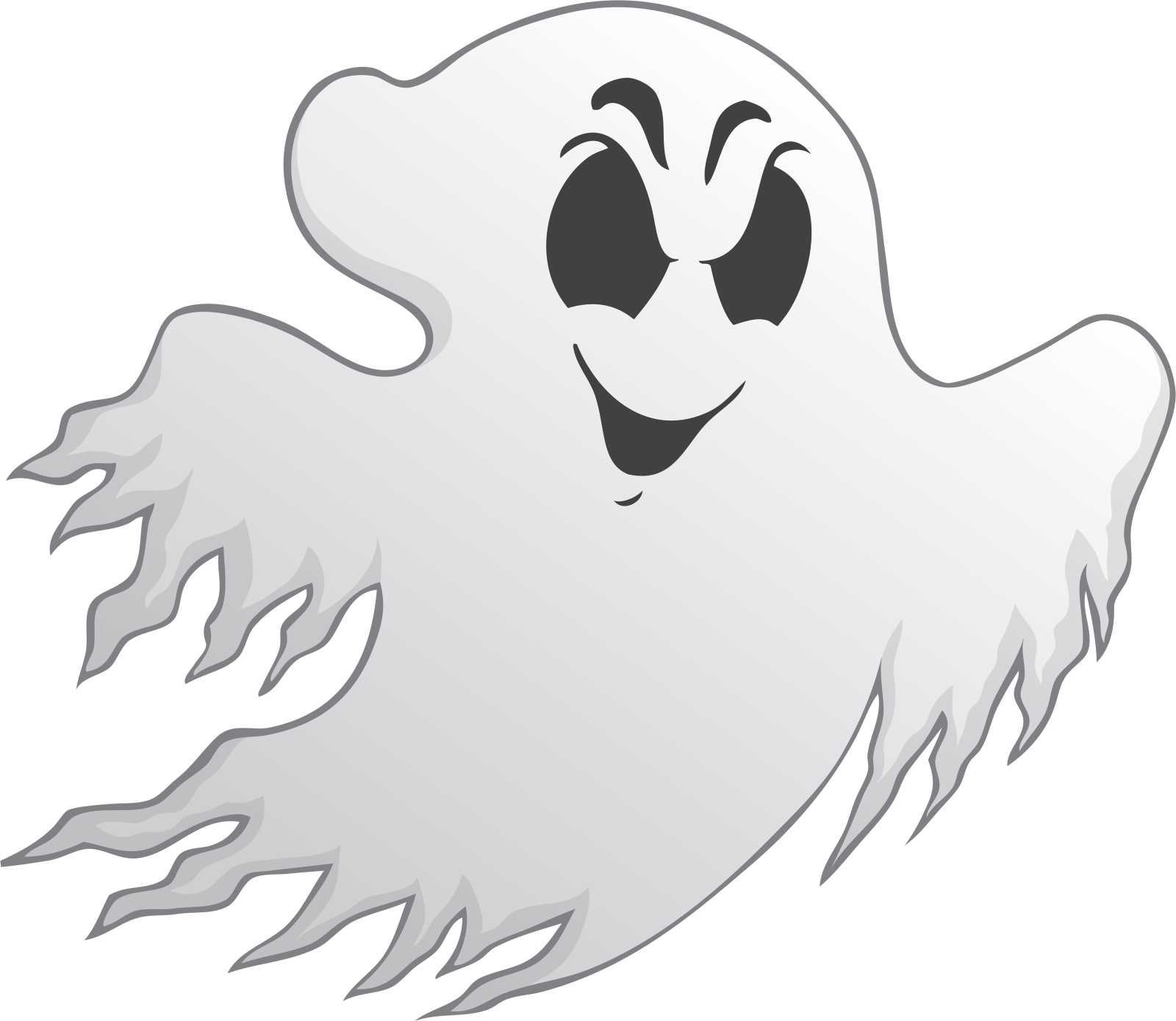a white ghost with black eyes and a black nose
