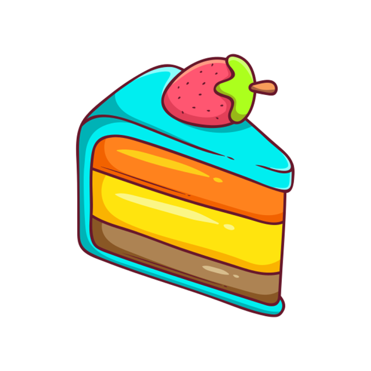 a piece of cake with a strawberry on top
