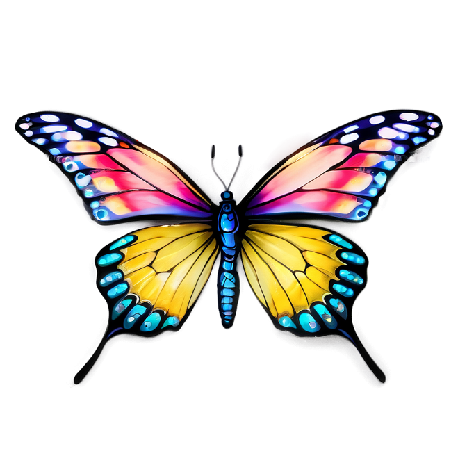 a colorful butterfly on a white background