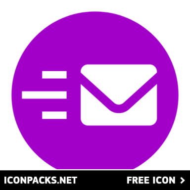 a purple icon with an email icon in the middle