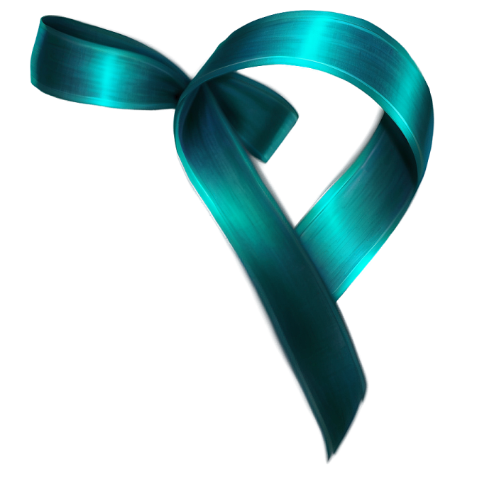 a blue ribbon with a bow on it