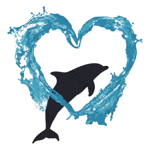 a dolphin in the shape of a heart
