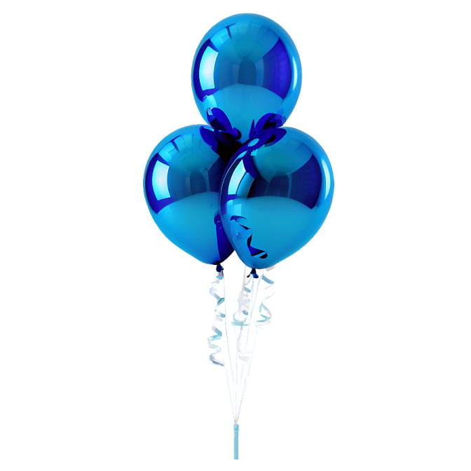 a bunch of blue balloons