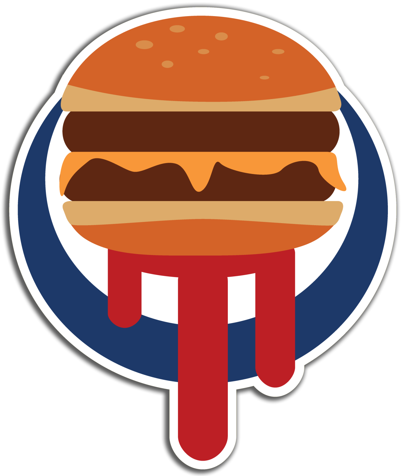 a hamburger sticker on a white background