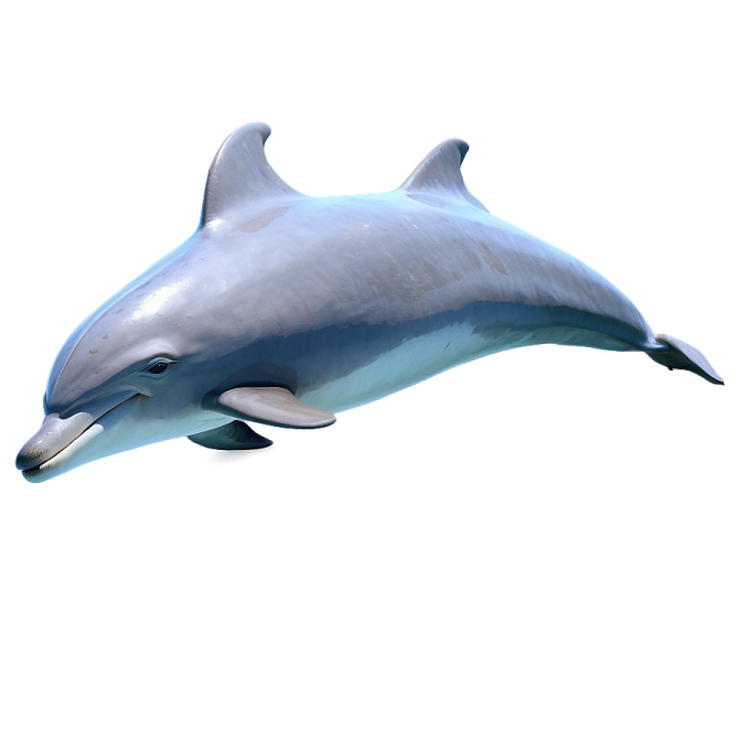 a dolphin jumping in the air on a white background