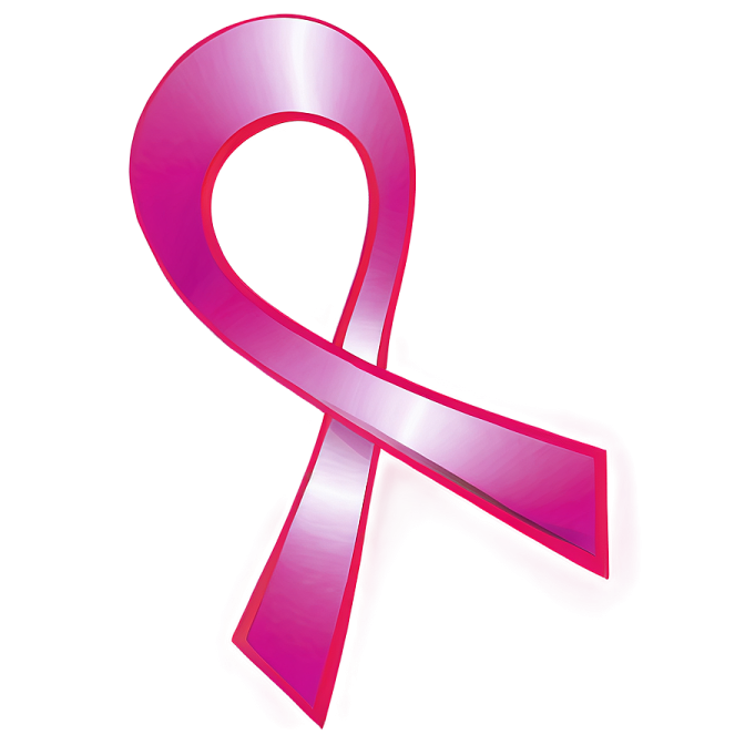 a pink ribbon on a white background