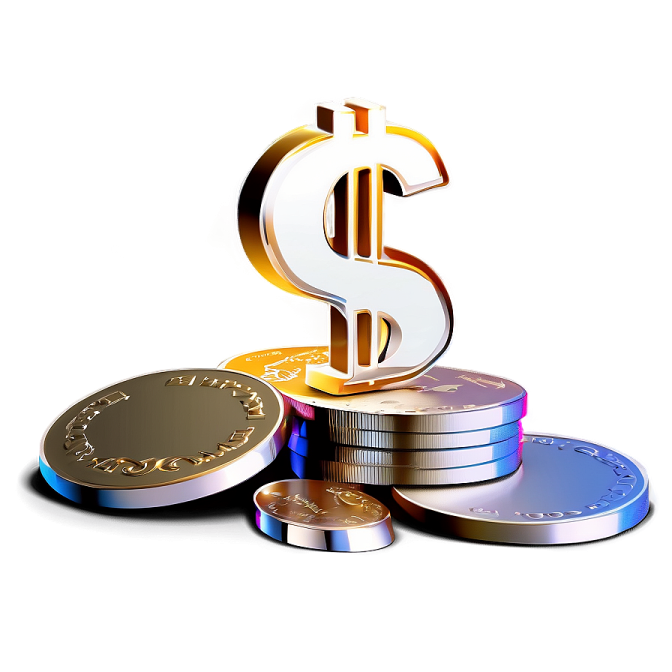 a stack of coins with a dollar symbol on top