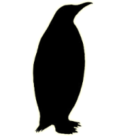 a penguin silhouetted against a white background