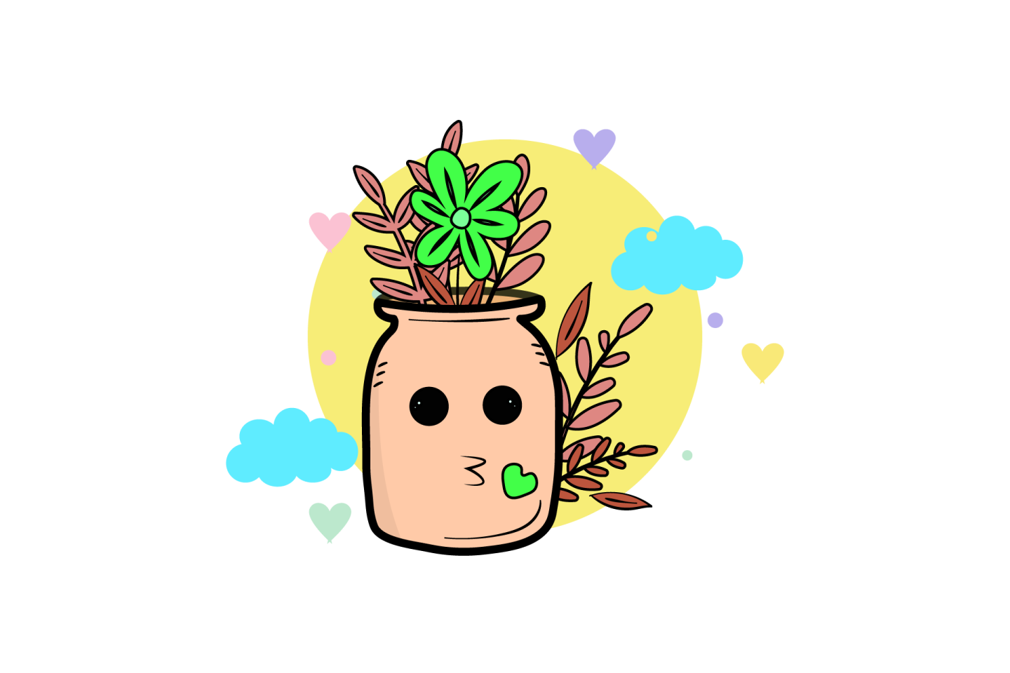 an illustration of a plant in a pot