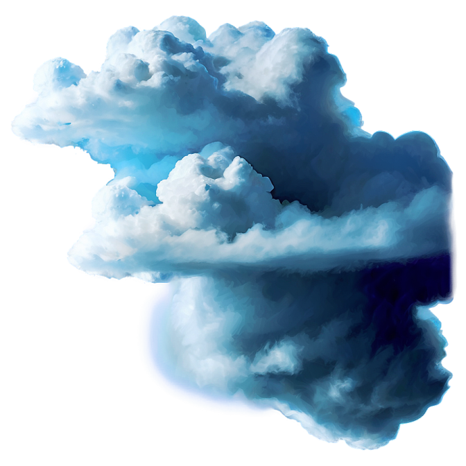 a drawing of clouds on a white background