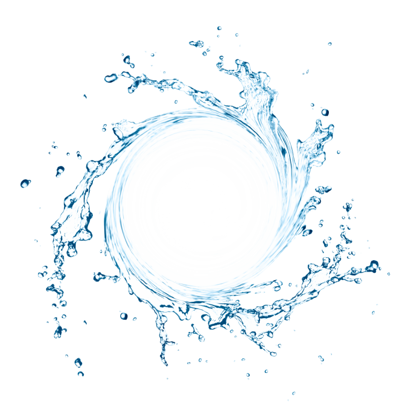 a circle made of water on a white background
