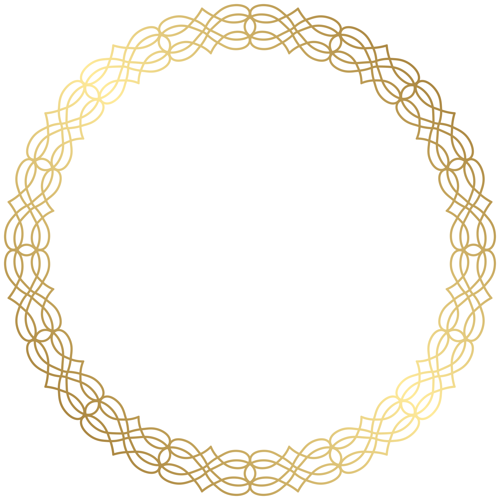 a gold circle frame on a white background