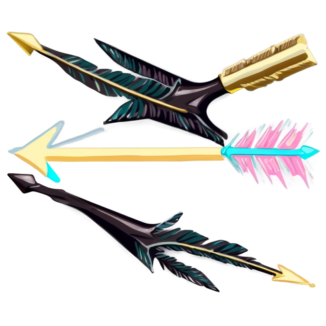 two arrows with different colors and shapes