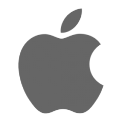 an apple logo on a white background