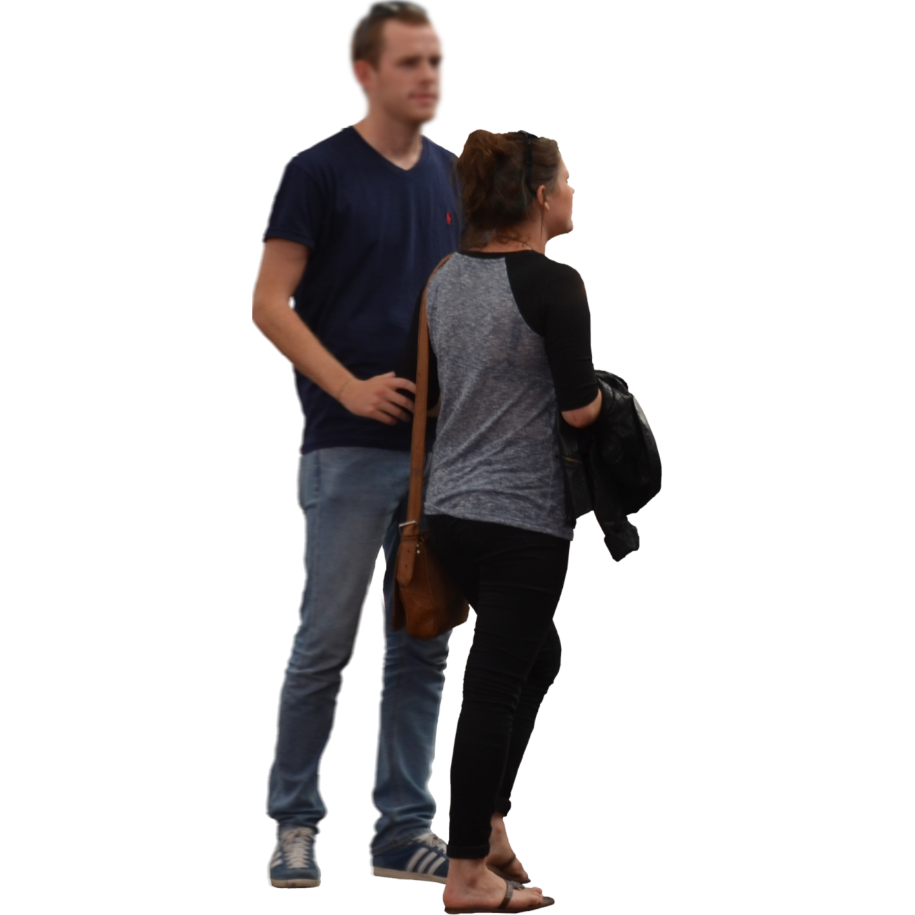 a man and woman are walking together
