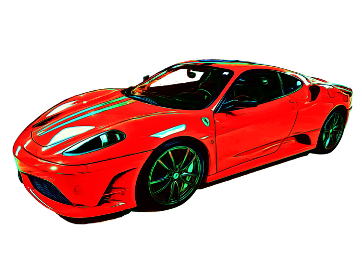 a red sports car on a white background