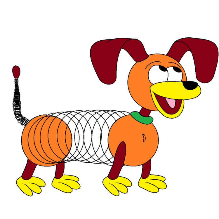 a cartoon dog with a bandage around its neck