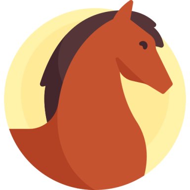 a horse head in the shape of a circle