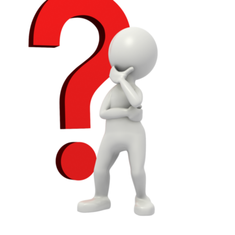 a 3d character with a red question mark