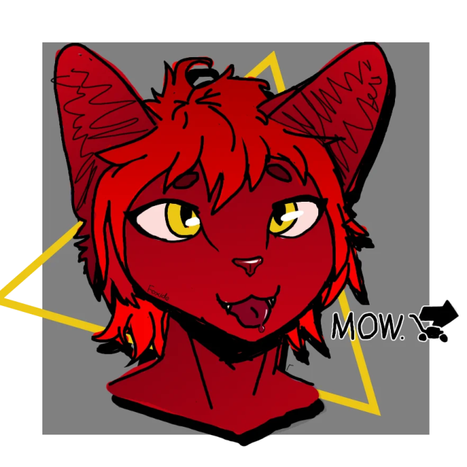 an image of a red cat with yellow eyes