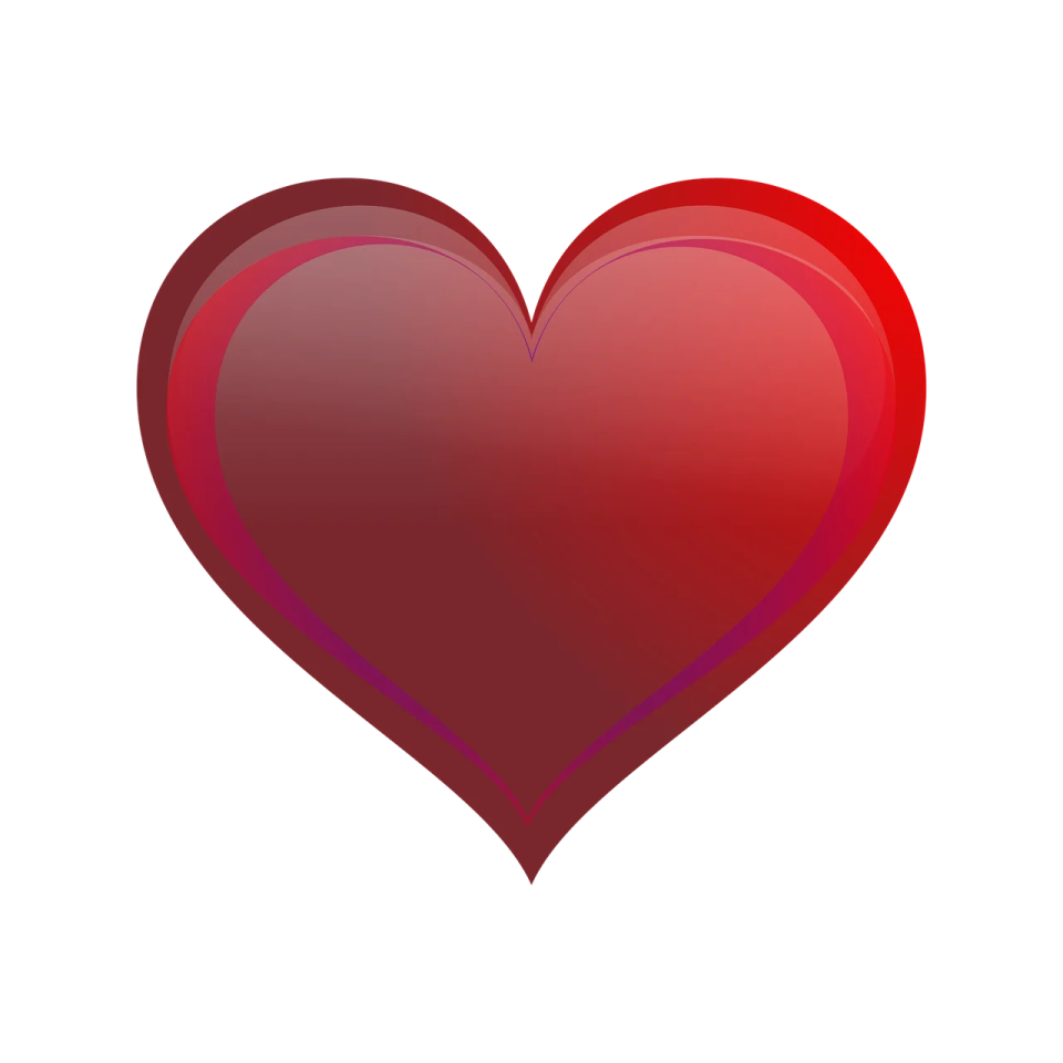 a red heart on a white background
