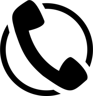 a black and white icon of a phone