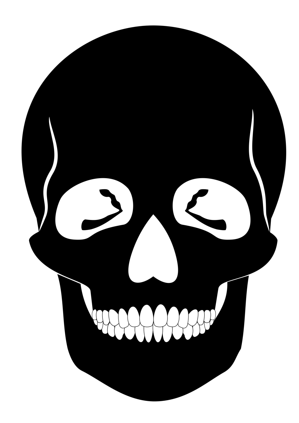 a black and white image of a skull