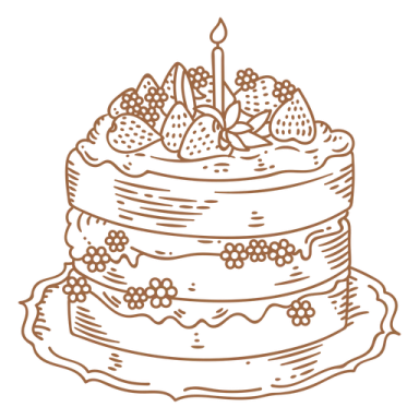 a birthday cake with strawberries on top