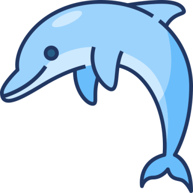 a dolphin with its mouth open