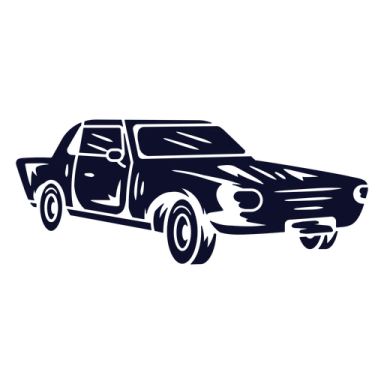 a black and white silhouette of a car