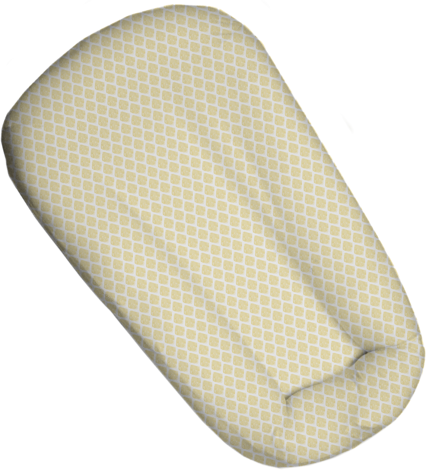 an image of a yellow and white neck pillow