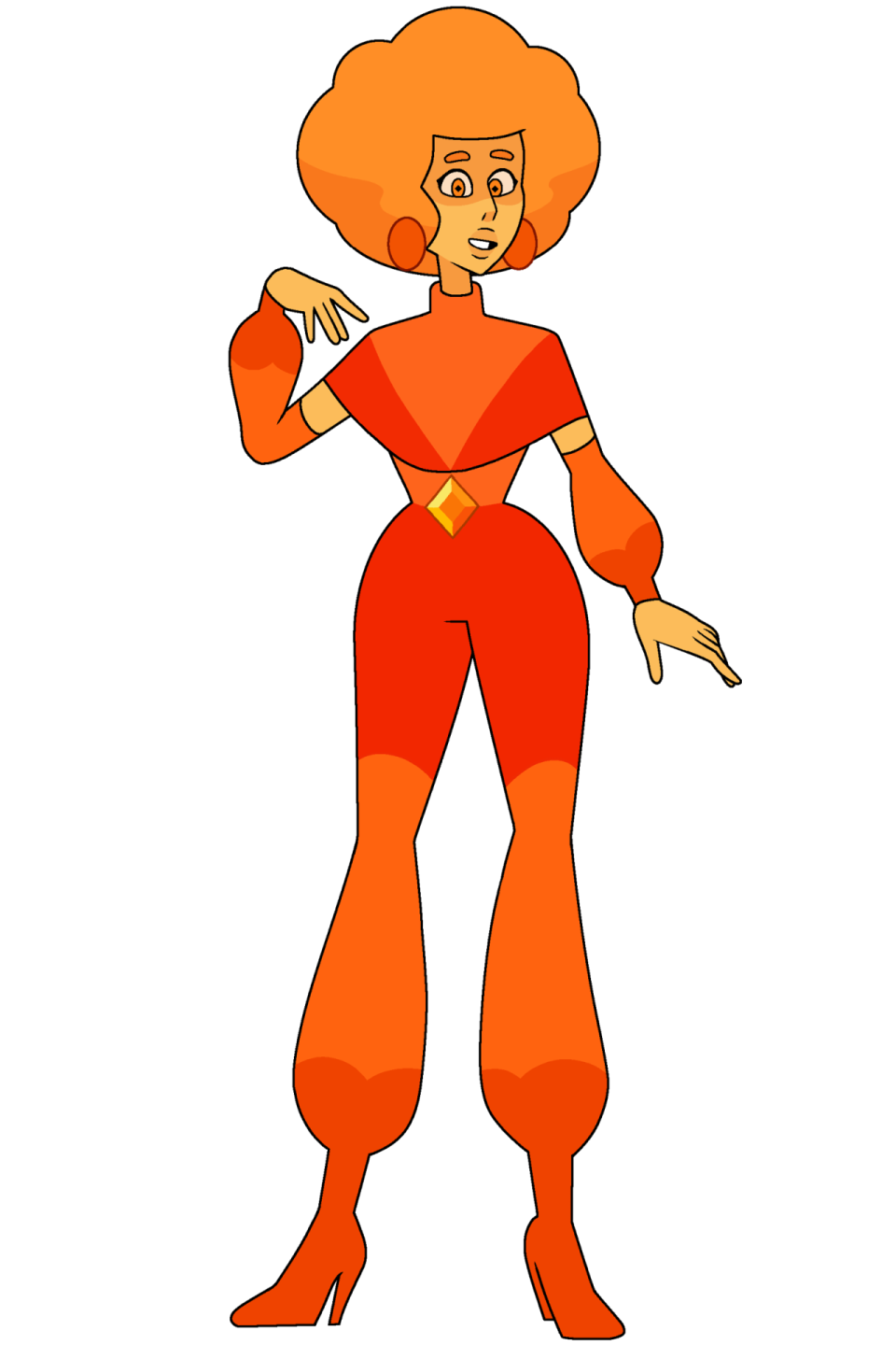 a cartoon character in an orange outfit