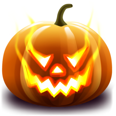 a pumpkin with a glowing face on it