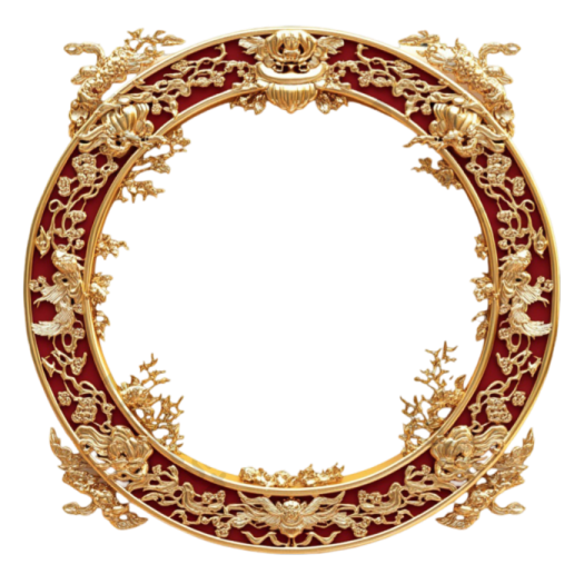 a gold frame with flowers and leaves on it