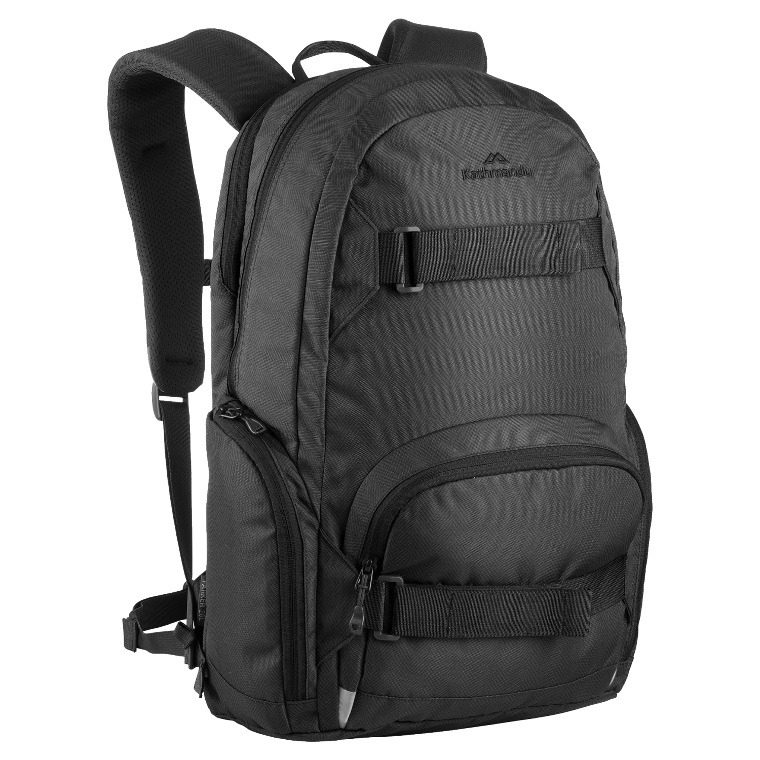 a black backpack on a white background