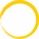 a yellow circle on a white background
